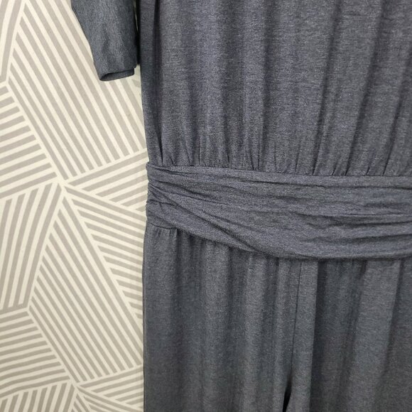 Soft Surroundings One-Piece Jumper Doze Medium Jumpsuit Dress Gray Wide Leg - Picture 4 of 8